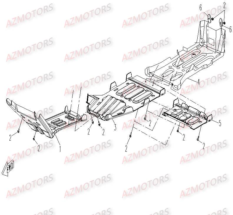 Protection Chassis CFMOTO Pièces Origine CFMOTO CF500-2_2A TERRAFOREST