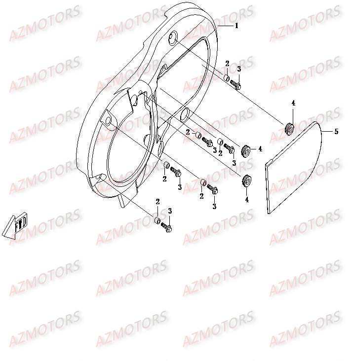 Protection Moteur Gauche CFMOTO Pièces Origine CFMOTO CF500-2_2A TERRAFOREST