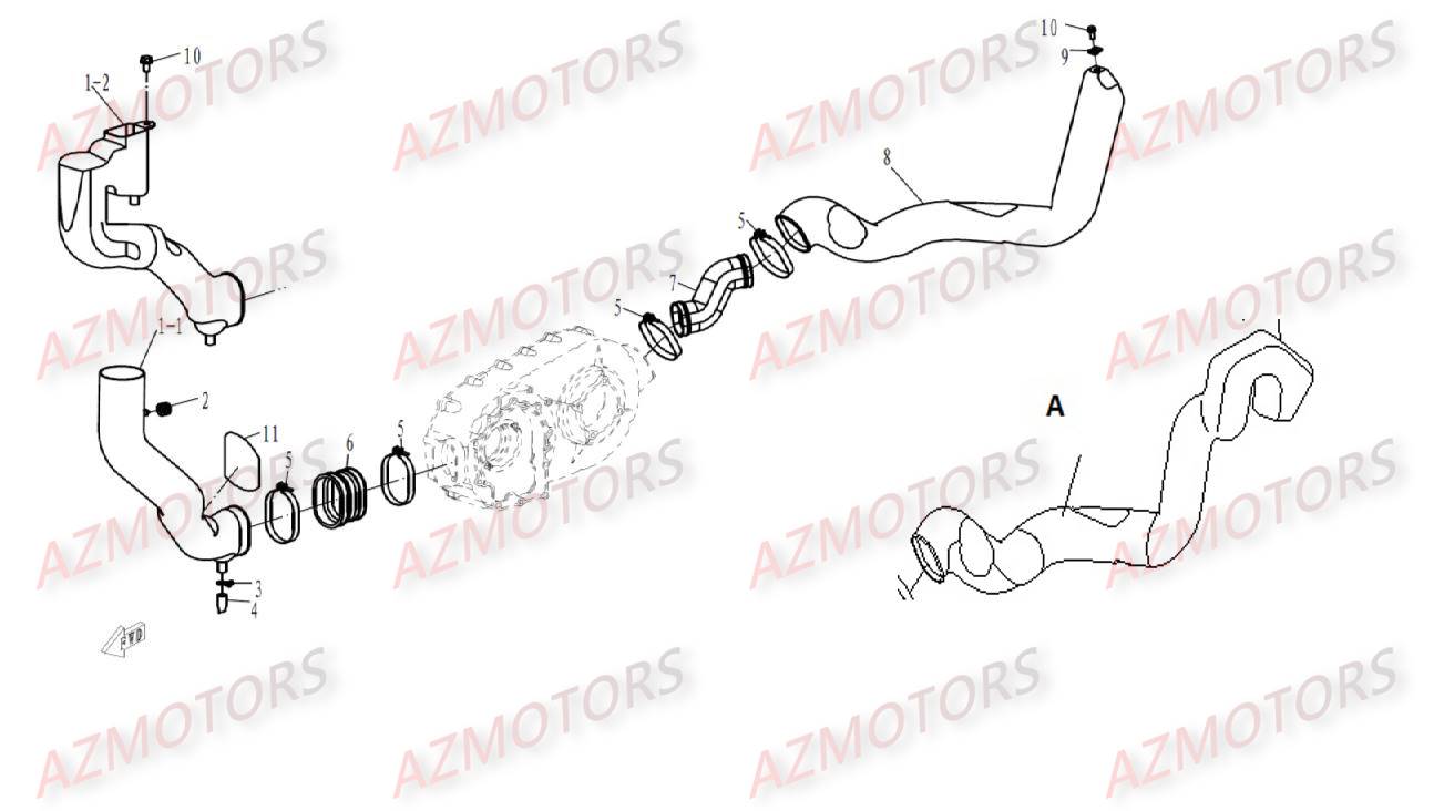 Refroidissement Cvt CFMOTO Pièces Origine CFMOTO CF500-2_2A TERRAFOREST