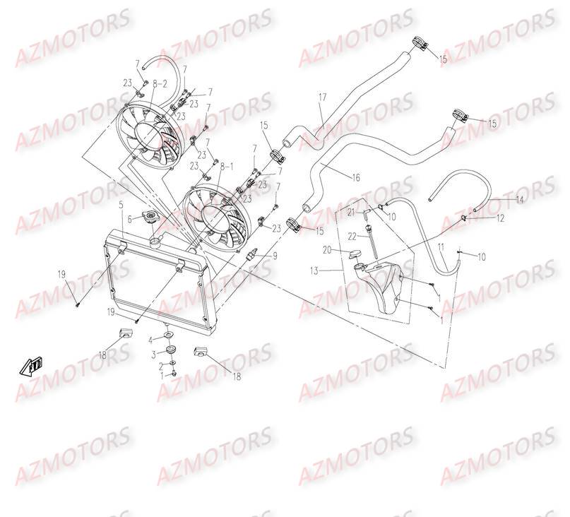 Refroidissement CFMOTO Pièces Origine CFMOTO CF500-2_2A TERRAFOREST