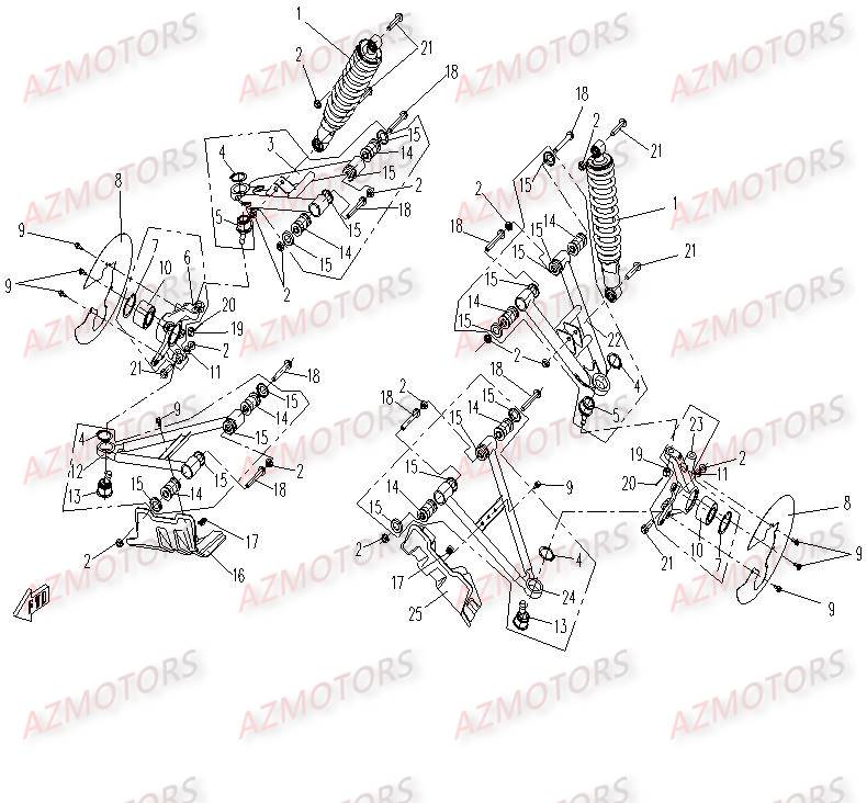 SUSPENSION AVANT CFMOTO CF500 2 2A