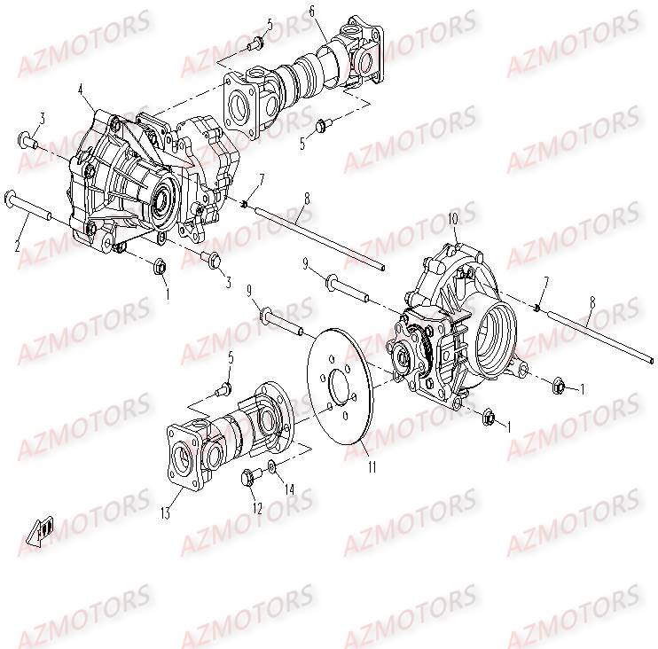 Transmission Arriere CFMOTO Pièces Origine CFMOTO CF500-2_2A TERRAFOREST