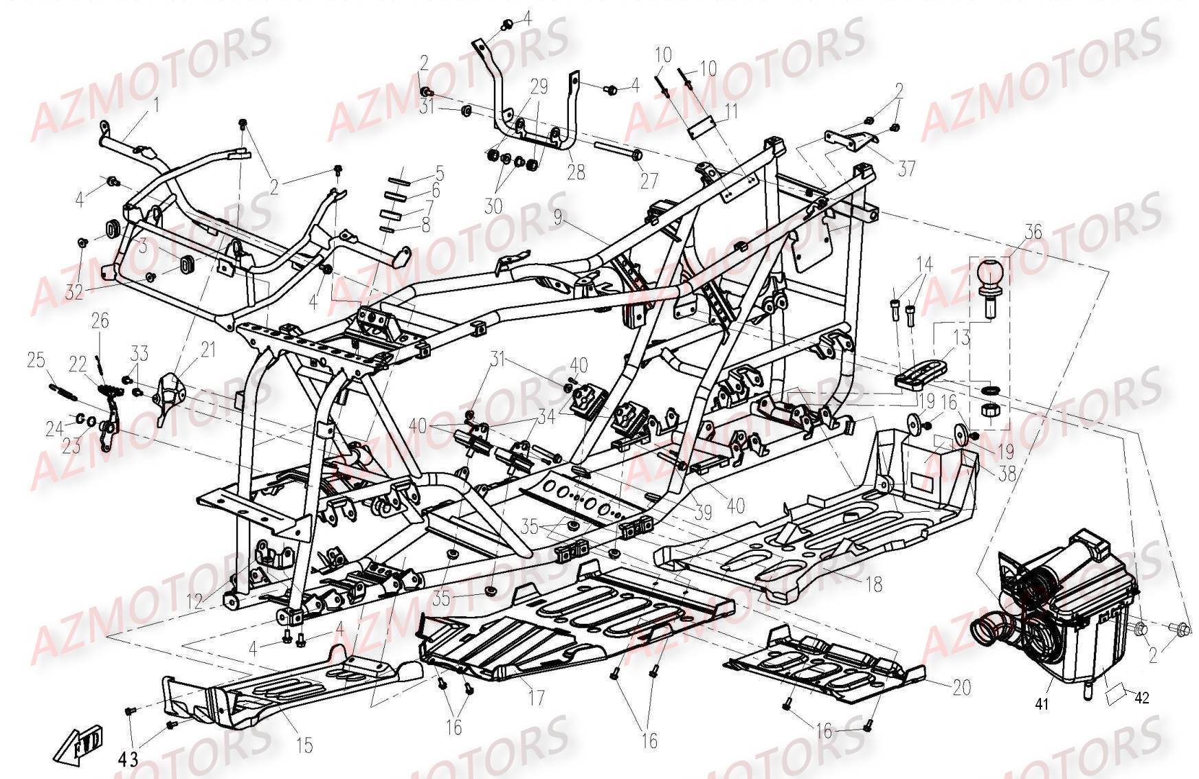 CHASSIS pièces CFMOTO neuves Pièces Origine CFMOTO CFORCE 500 pièces
