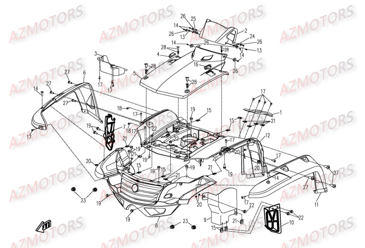 PLASTIQUE AVANT AZMOTORS CFORCE500