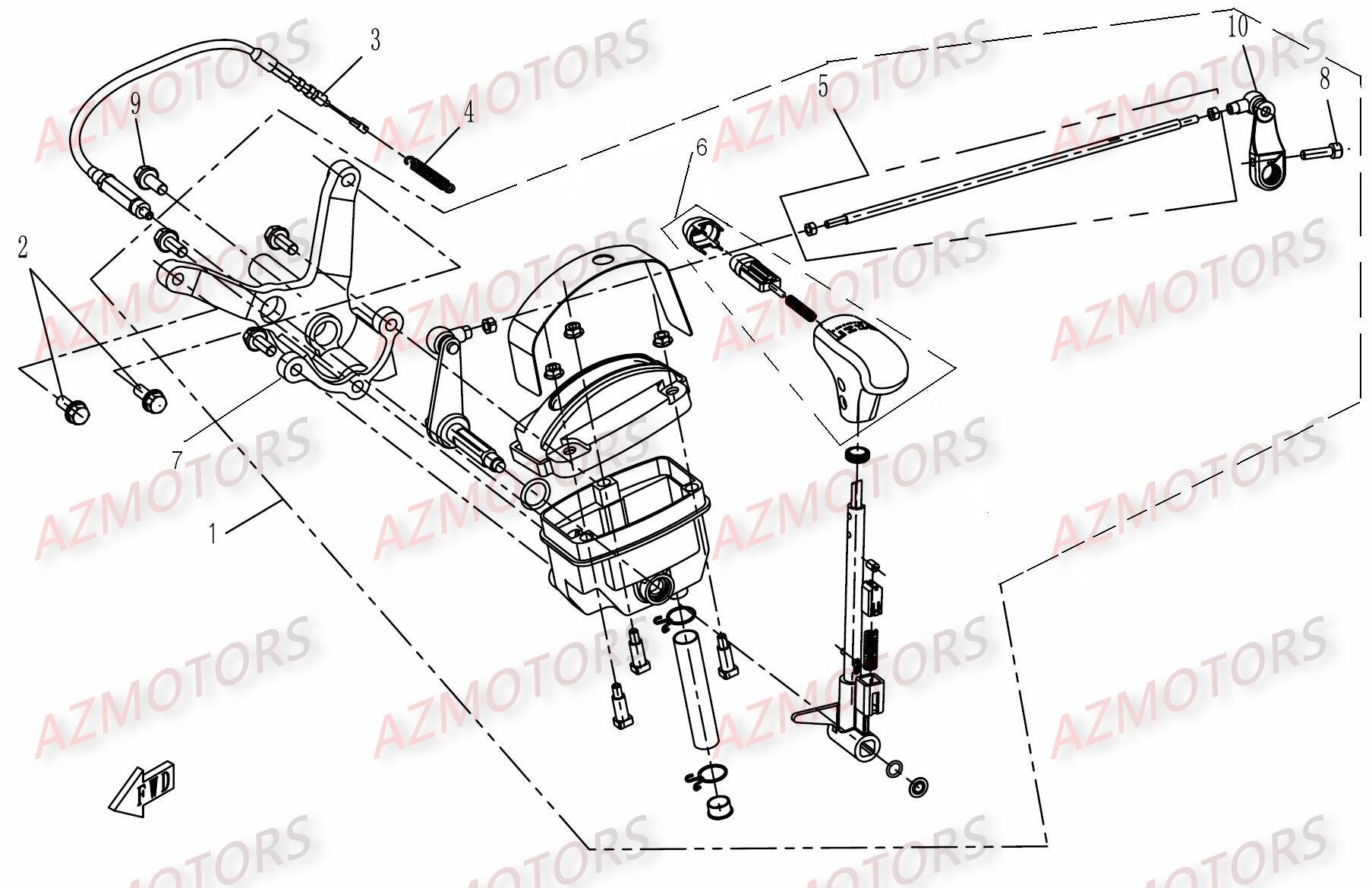SELECTEUR VITESSES AZMOTORS CFORCE500