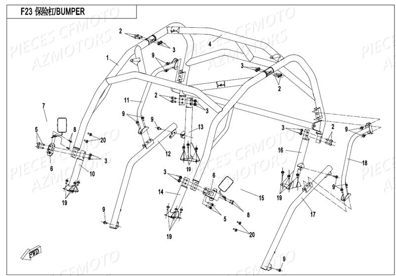 BUMPER AZMOTORS CFORCE520S