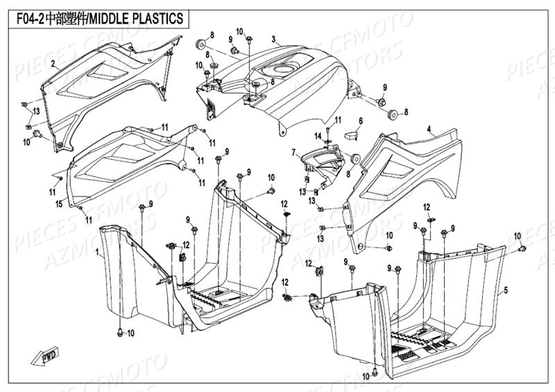 CARENAGES MARCHE PIEDS AZMOTORS CFORCE520S