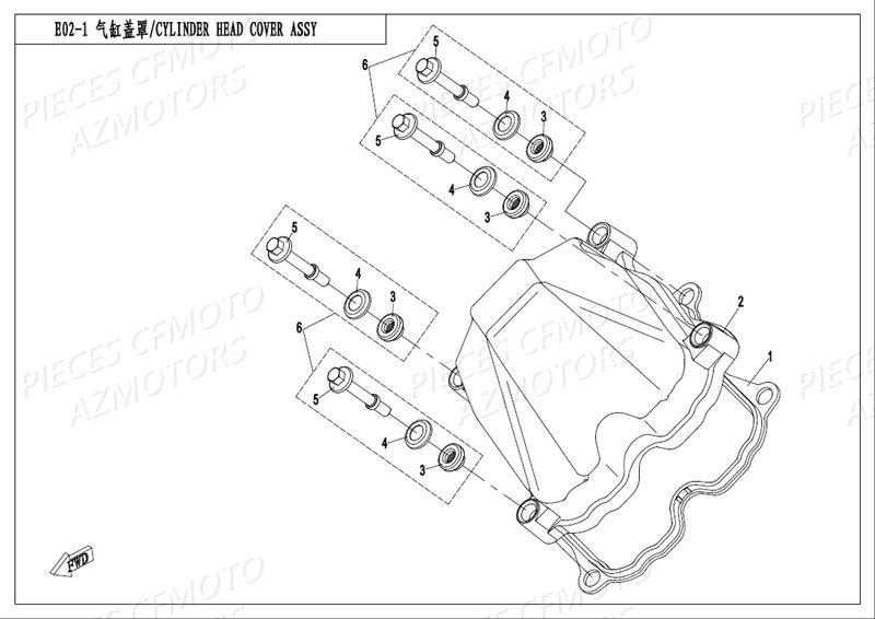 COUVRE CULASSE CFMOTO CFORCE520S