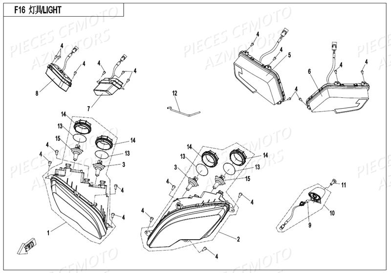 FEUX PHARE AZMOTORS CFORCE520S