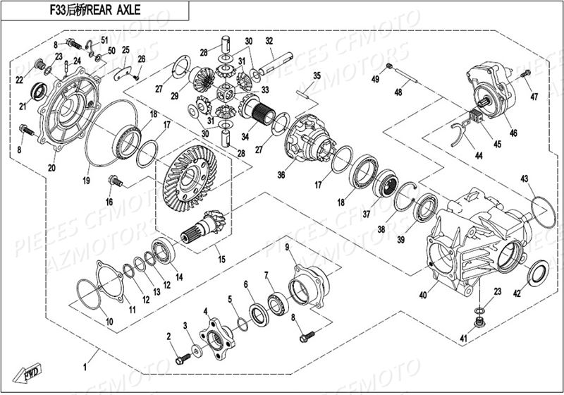 PONT ARRIERE AZMOTORS CFORCE520S