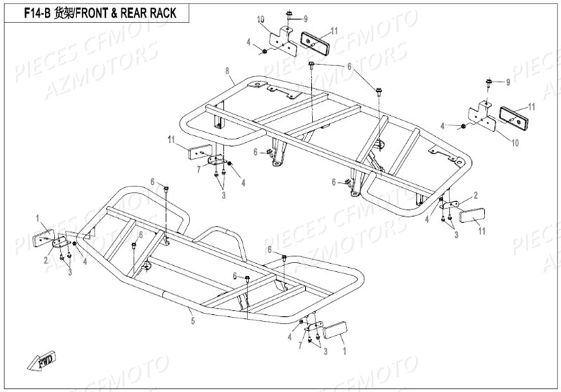 PORTE BAGAGE AZMOTORS CFORCE520S