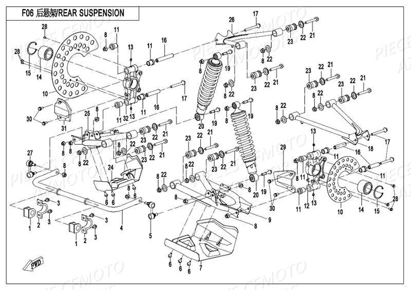 SUSPENSIONS ARRIERE AZMOTORS CFORCE520S