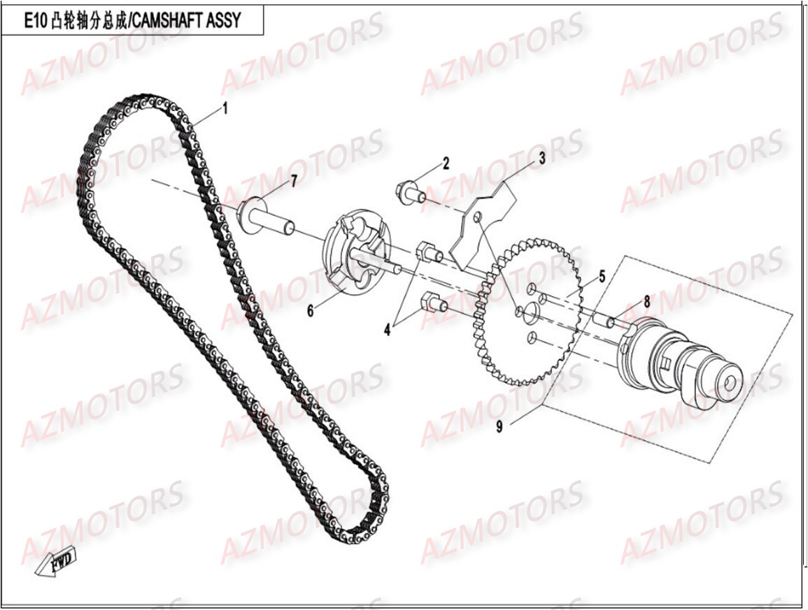 ARBRE A CAME AZMOTORS CFORCE550