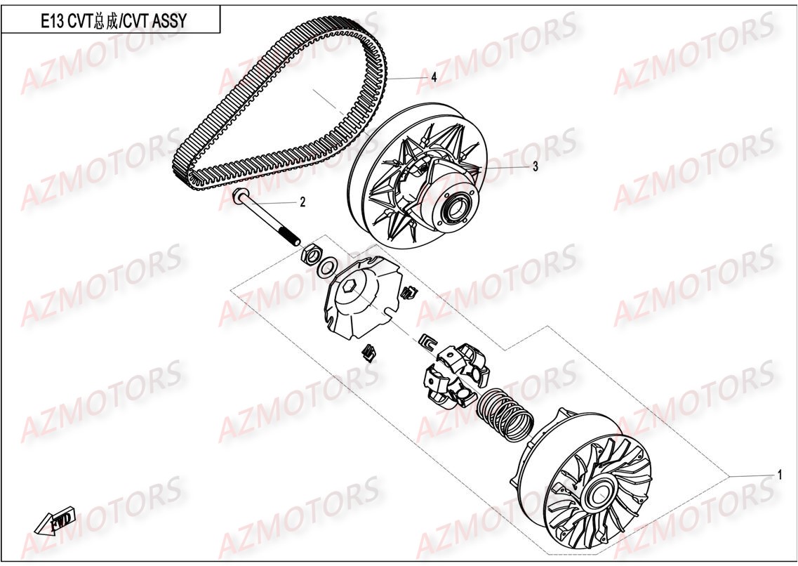 EMBRAYAGE CVT CFMOTO CFORCE550