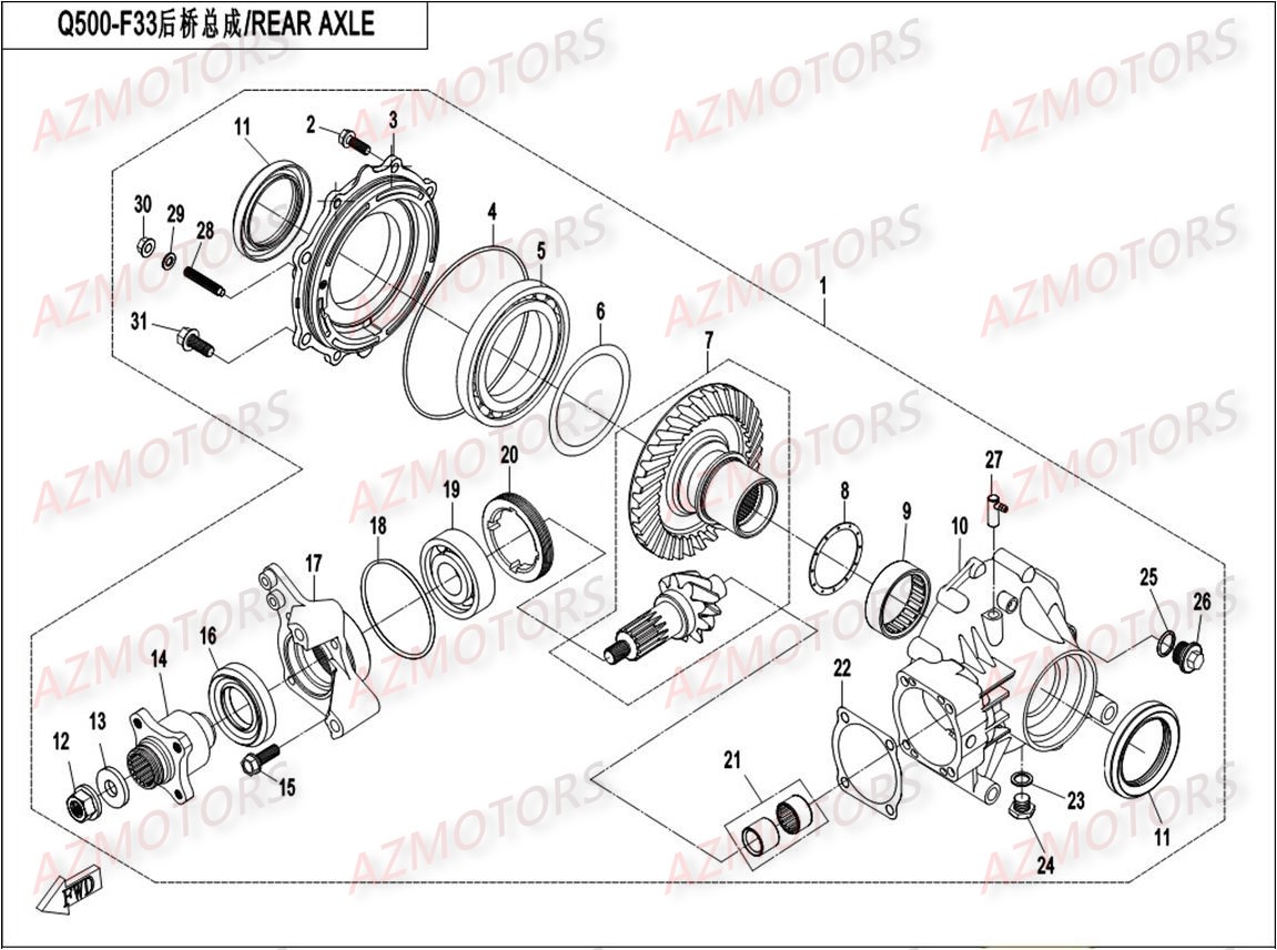 PONT ARRIERE CFMOTO CFORCE550