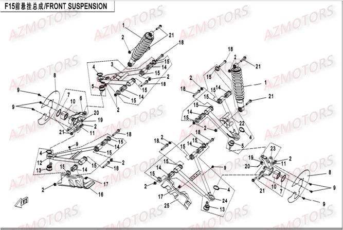 SUSPENSION AVANT AZMOTORS CFORCE550