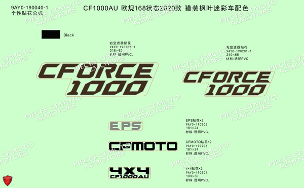 Kit Deco 2020 Camo CFMOTO Pièces Origine CFMOTO CFORCE 1000 EPS L7E (2020)