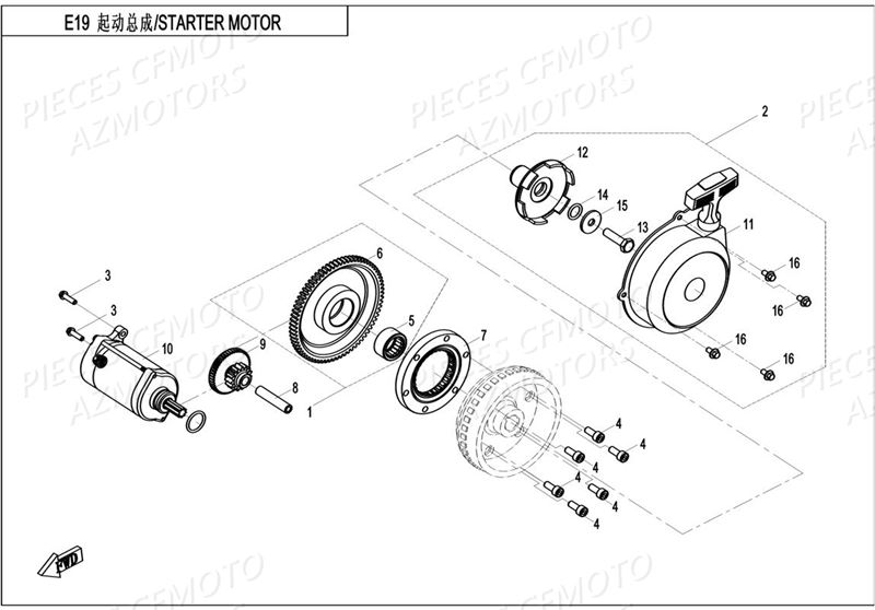 DEMARREUR AZMOTORS CFORCE 550