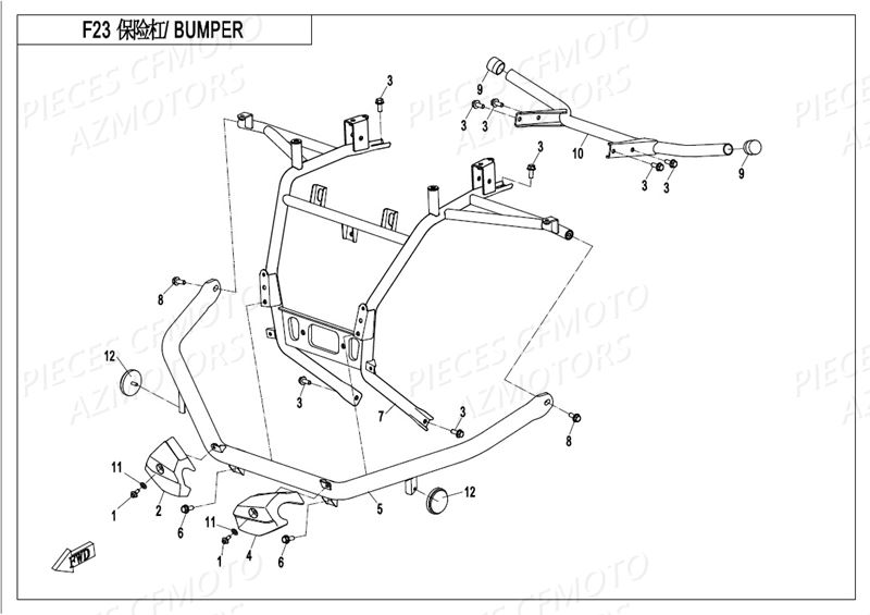 BUMPER AZMOTORS CFORCE 550 L7E