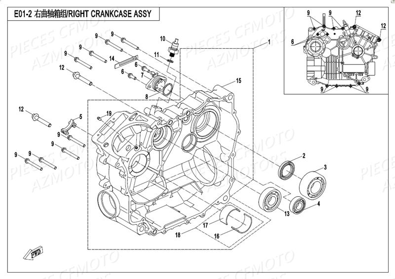 DEMI CARTER DROIT AZMOTORS CFORCE 550 L7E