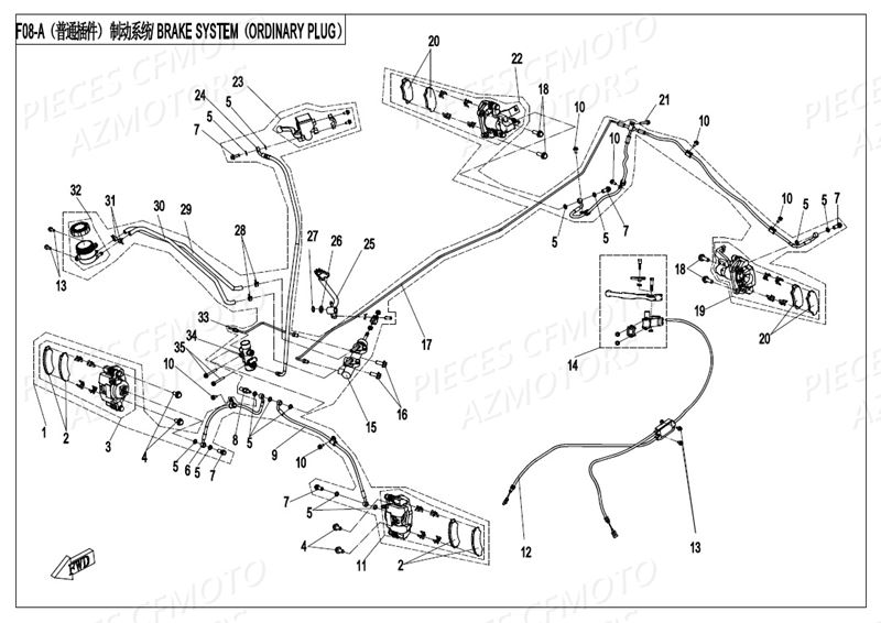 FREINS AZMOTORS CFORCE 550 L7E