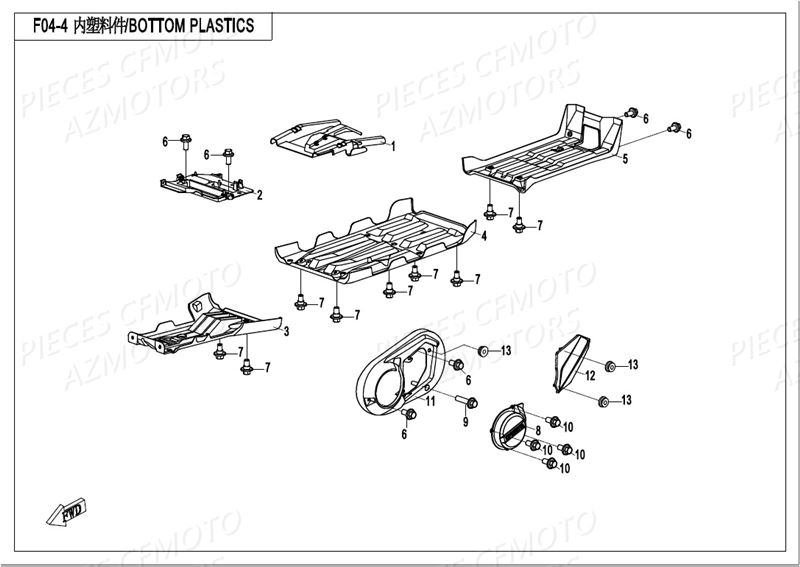 PROTECTIONS PLASTIQUE AZMOTORS CFORCE 550 L7E