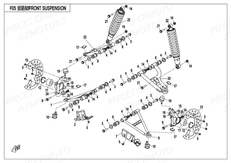SUSPENSION AVANT AZMOTORS CFORCE 550 L7E