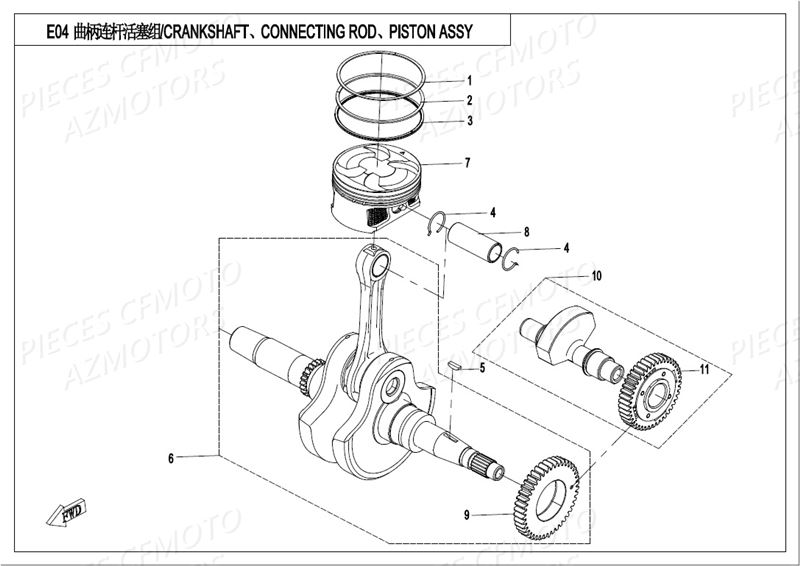VILEBREQUIN PISTON AZMOTORS CFORCE 550 L7E