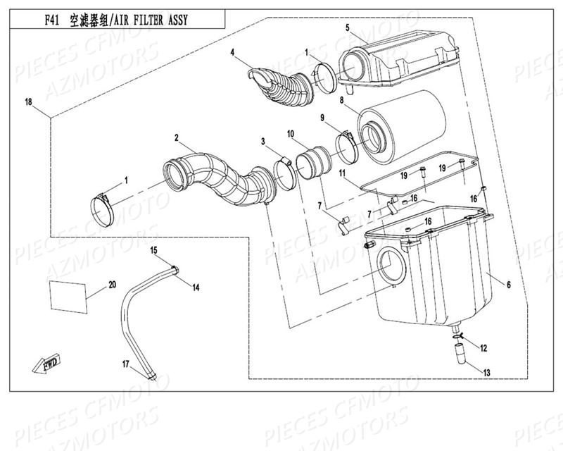 FILTRE AIR AZMOTORS CFORCE 550 T3