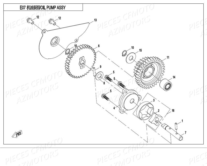 POMPE  A HUILE AZMOTORS CFORCE 550 T3