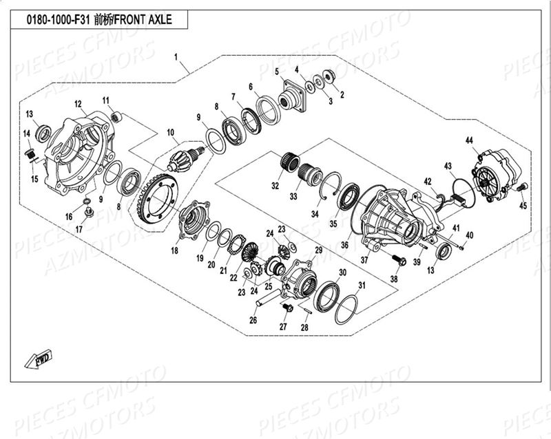 PONT AVANT AZMOTORS CFORCE 550 T3