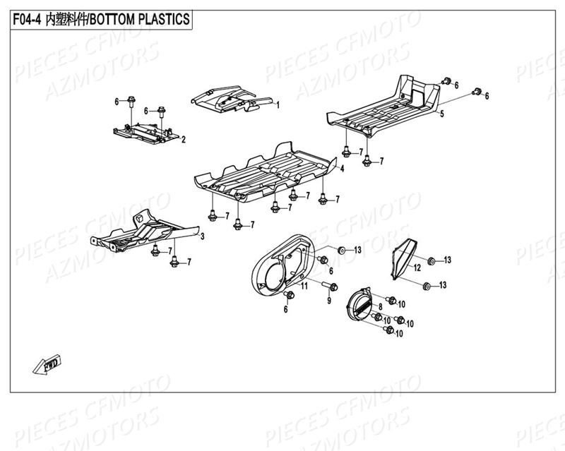 PROTECTIONS PLASTIQUE AZMOTORS CFORCE 550 T3