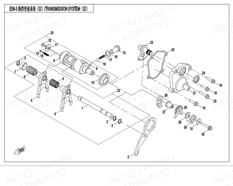 TRANSMISSION BOITE 3 AZMOTORS CFORCE 550 T3