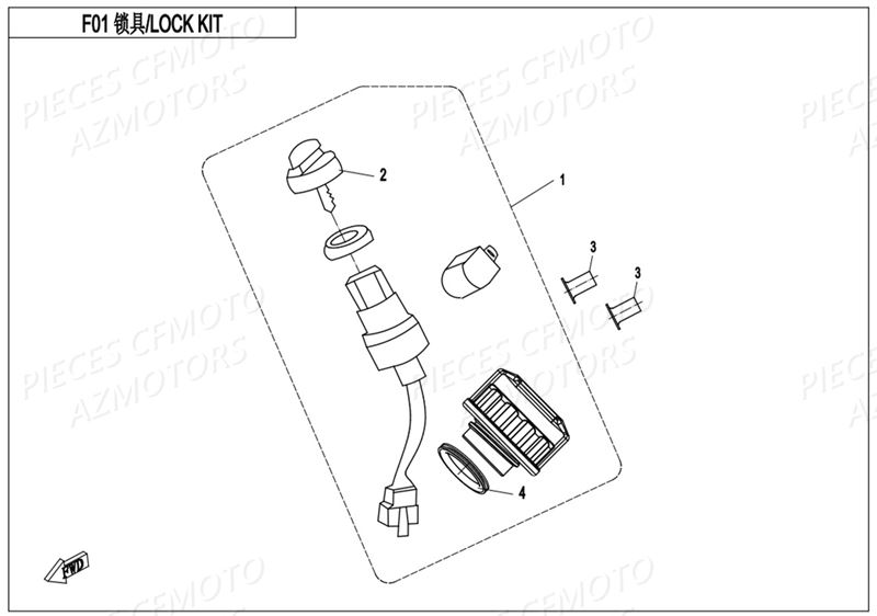 CONTACTEUR A CLE AZMOTORS CFORCE 800