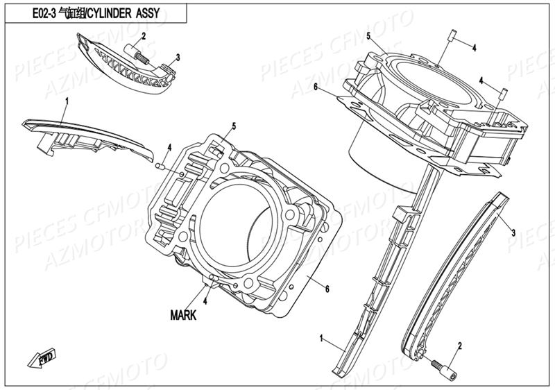 CYLINDRE DETAIL AZMOTORS CFORCE 800