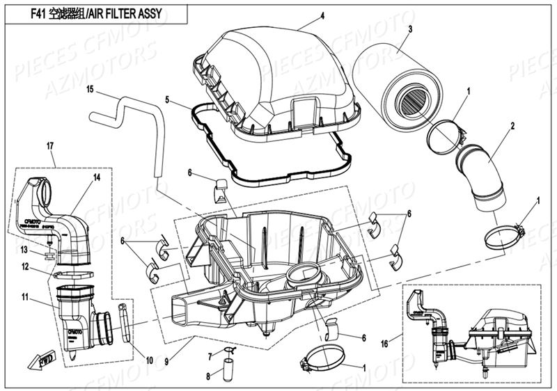 FILTRE A AIR AZMOTORS CFORCE 800