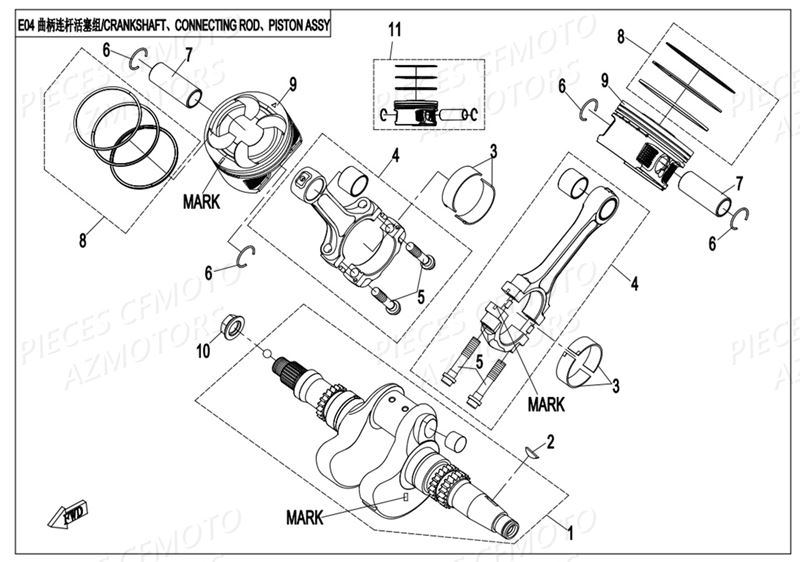 VILEBREQUIN PISTON AZMOTORS CFORCE 800