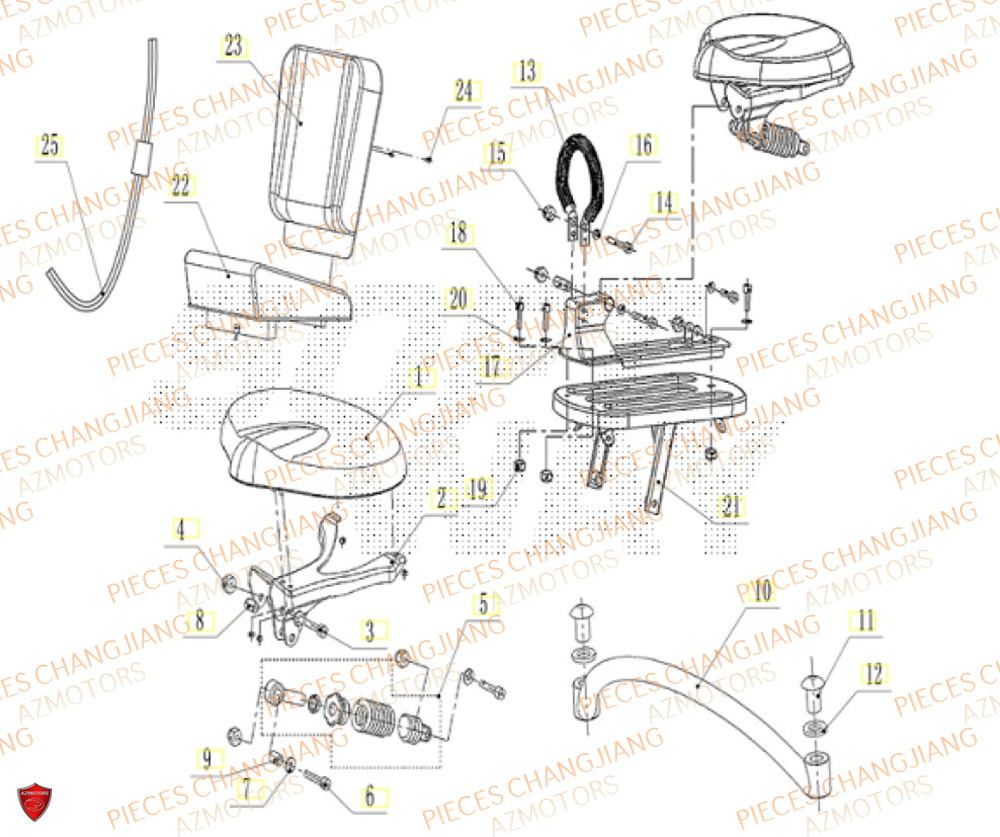 Assise CHANGJIANG Pieces SIDE-CAR CHANGJIANG 750 SIBERIAN EXPRESS EURO5+