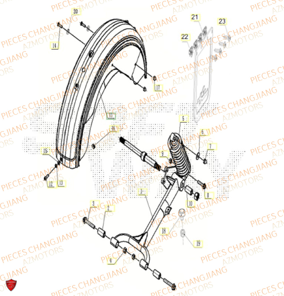 Bras Du Panier CHANGJIANG Pieces SIDE-CAR CHANGJIANG 750 SIBERIAN EXPRESS EURO5+