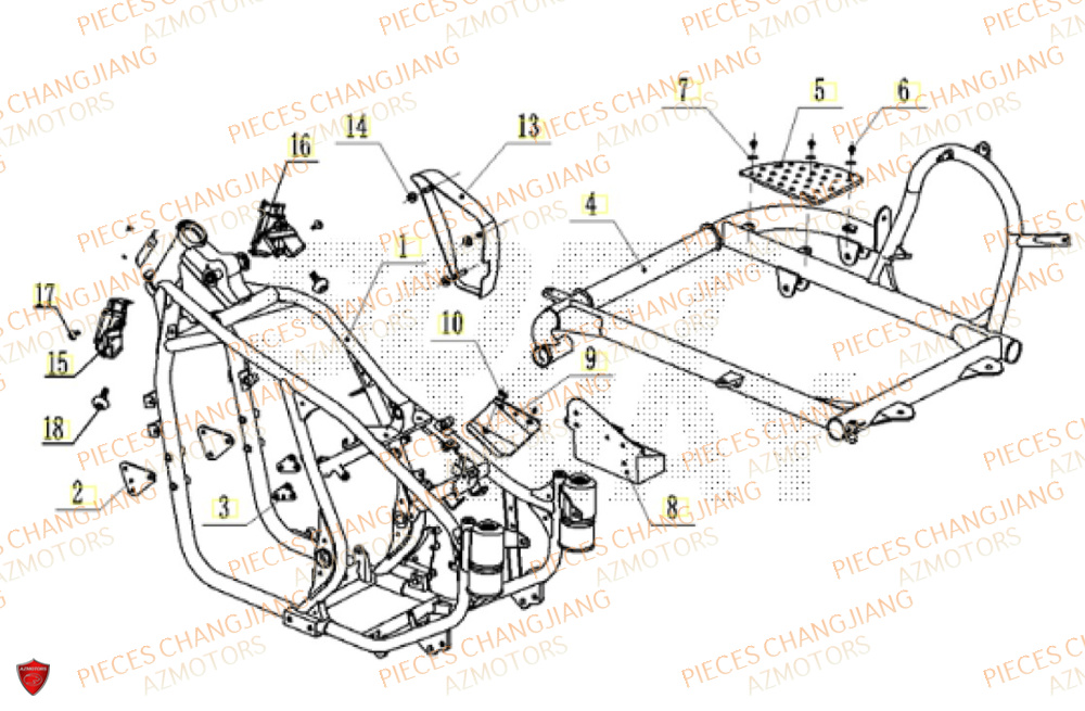 Chassis CHANGJIANG Pieces SIDE-CAR CHANGJIANG 750 SIBERIAN EXPRESS EURO5+