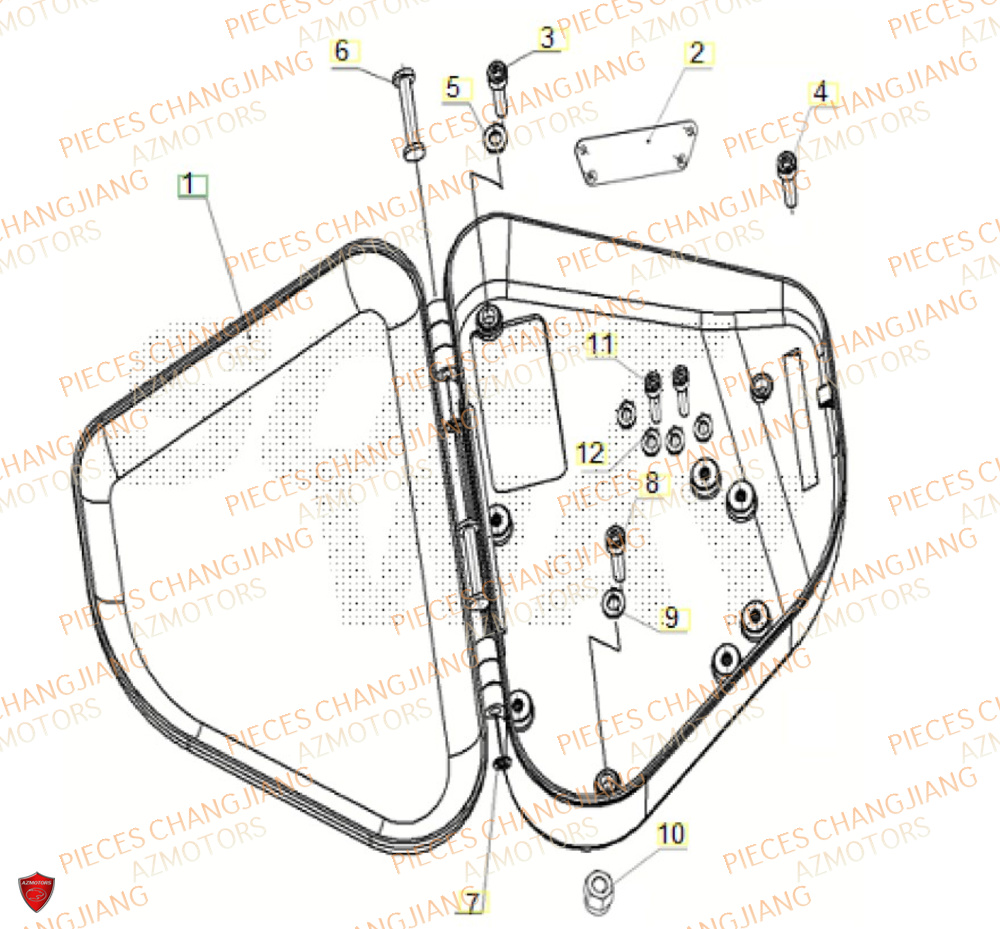 Coffre Electrique CHANGJIANG Pieces SIDE-CAR CHANGJIANG 750 SIBERIAN EXPRESS EURO5+