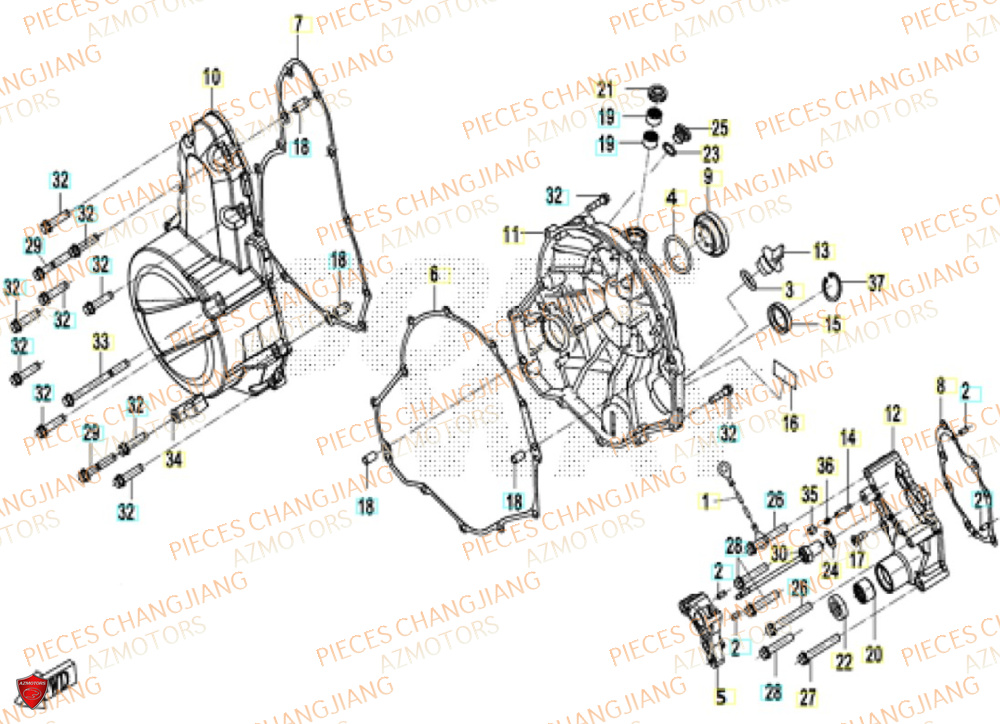 Couvre Carter CHANGJIANG Pieces SIDE-CAR CHANGJIANG 750 SIBERIAN EXPRESS EURO5+