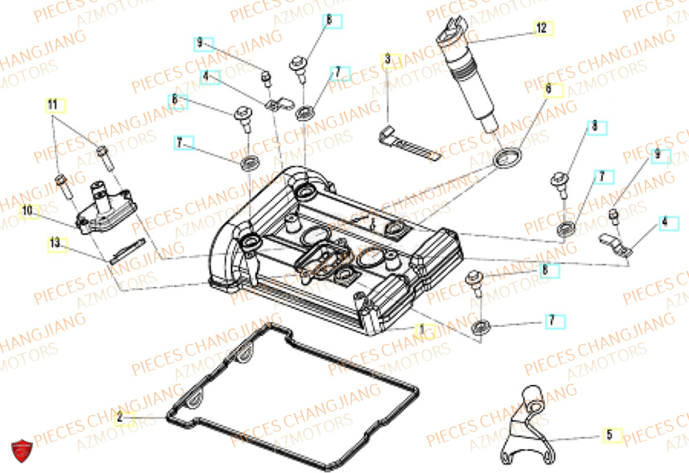 Couvre Culasse CHANGJIANG Pieces SIDE-CAR CHANGJIANG 750 SIBERIAN EXPRESS EURO5+