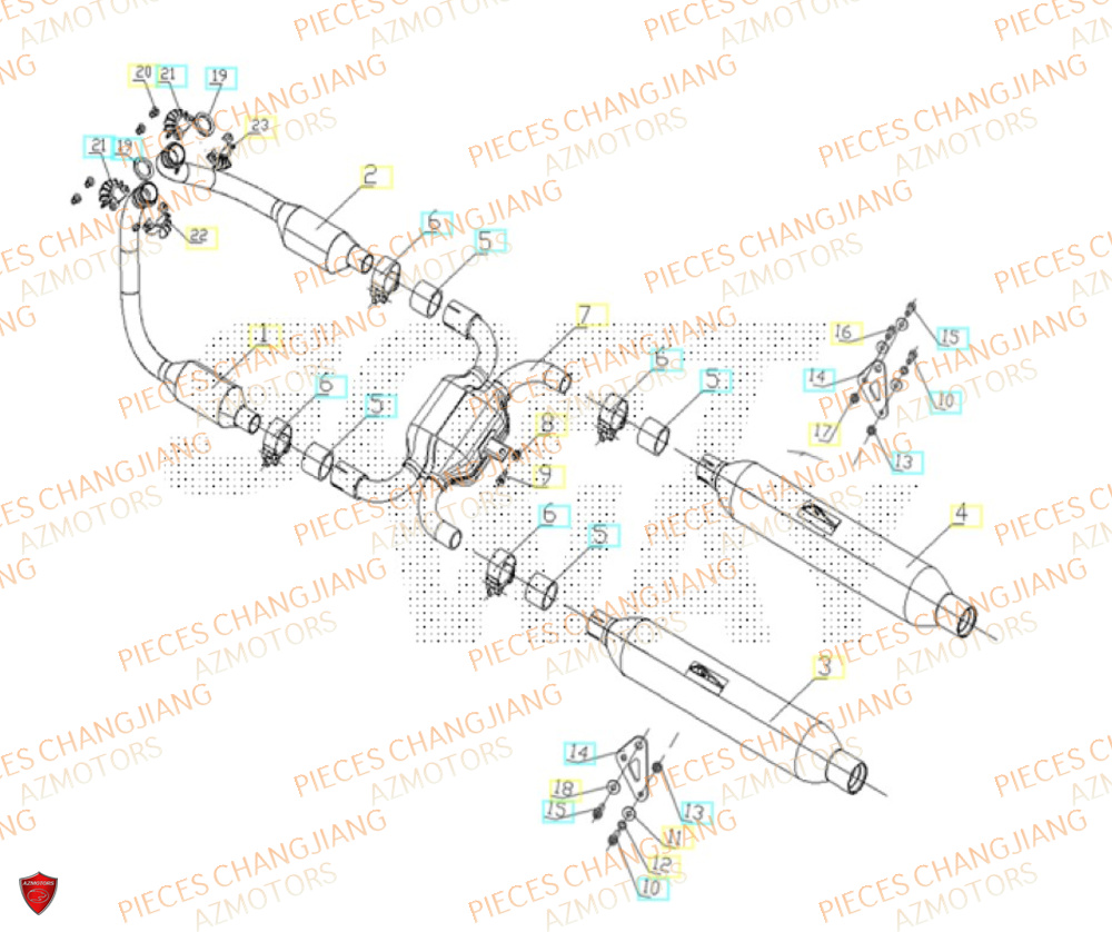 Echappement CHANGJIANG Pieces SIDE-CAR CHANGJIANG 750 SIBERIAN EXPRESS EURO5+