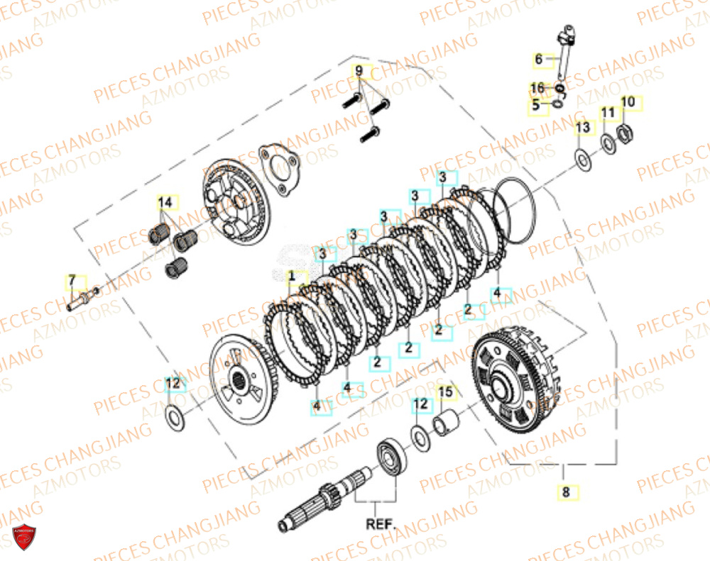 Embrayage CHANGJIANG Pieces SIDE-CAR CHANGJIANG 750 SIBERIAN EXPRESS EURO5+