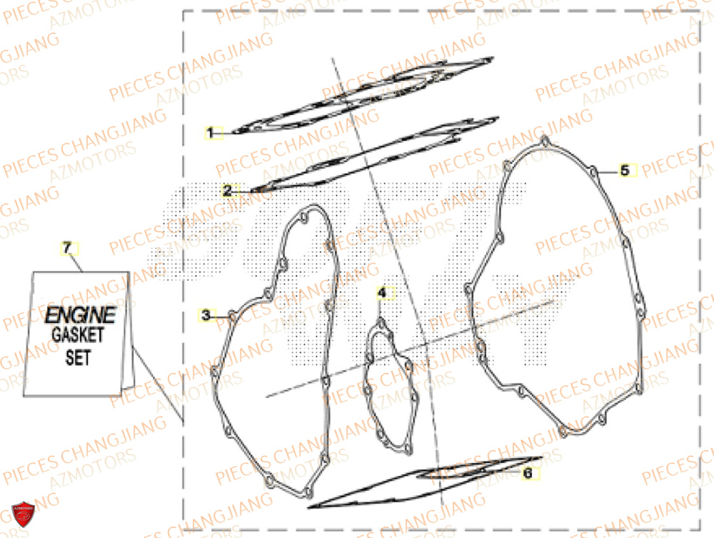 Joint Moteur CHANGJIANG Pieces SIDE-CAR CHANGJIANG 750 SIBERIAN EXPRESS EURO5+