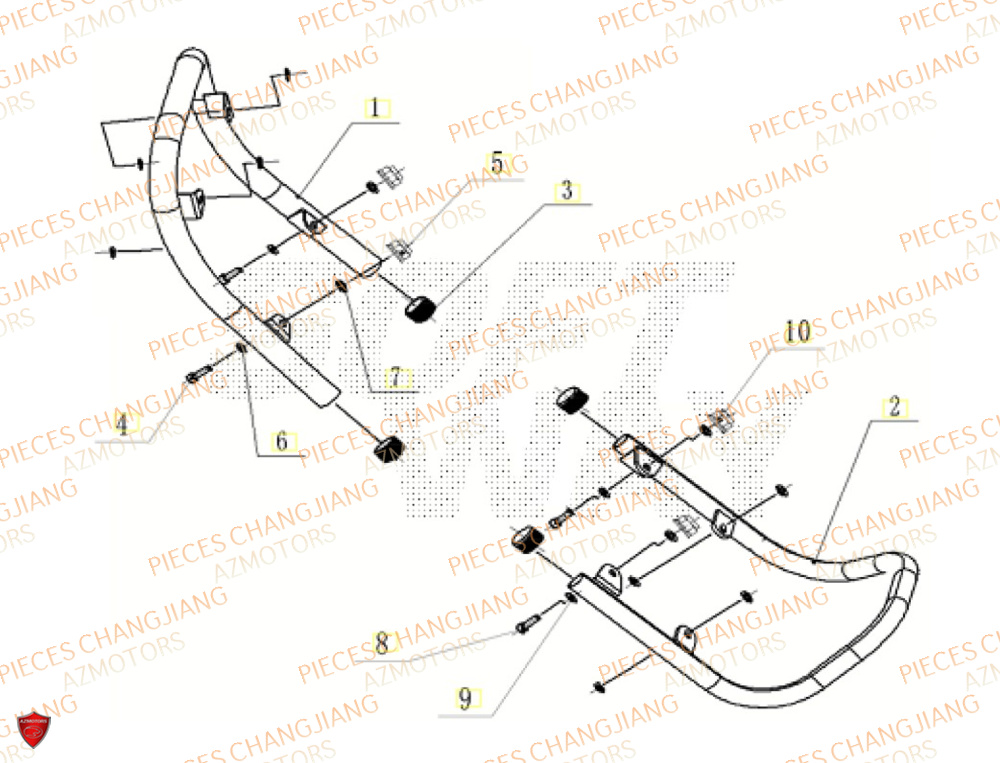 Pare Chocs CHANGJIANG Pieces SIDE-CAR CHANGJIANG 750 SIBERIAN EXPRESS EURO5+