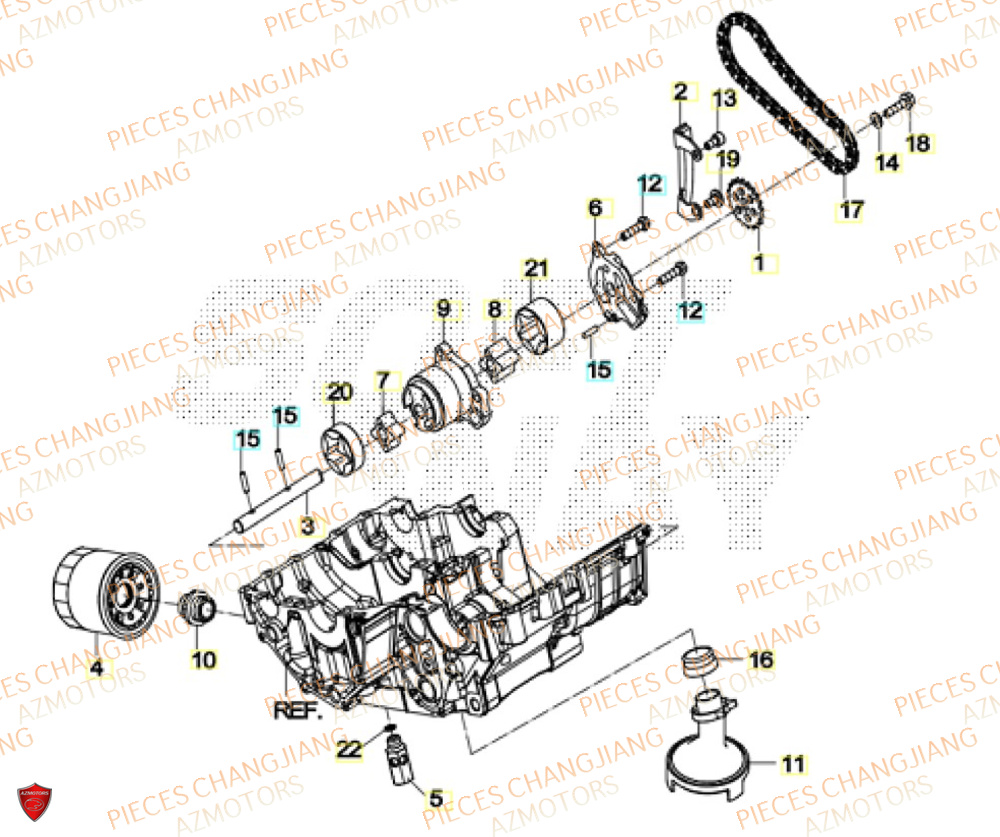 Pompe A Huile CHANGJIANG Pieces SIDE-CAR CHANGJIANG 750 SIBERIAN EXPRESS EURO5+