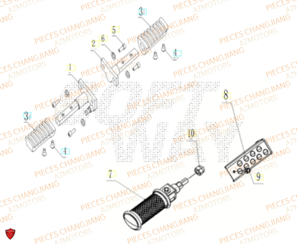Reposes Pieds CHANGJIANG Pieces SIDE-CAR CHANGJIANG 750 SIBERIAN EXPRESS EURO5+