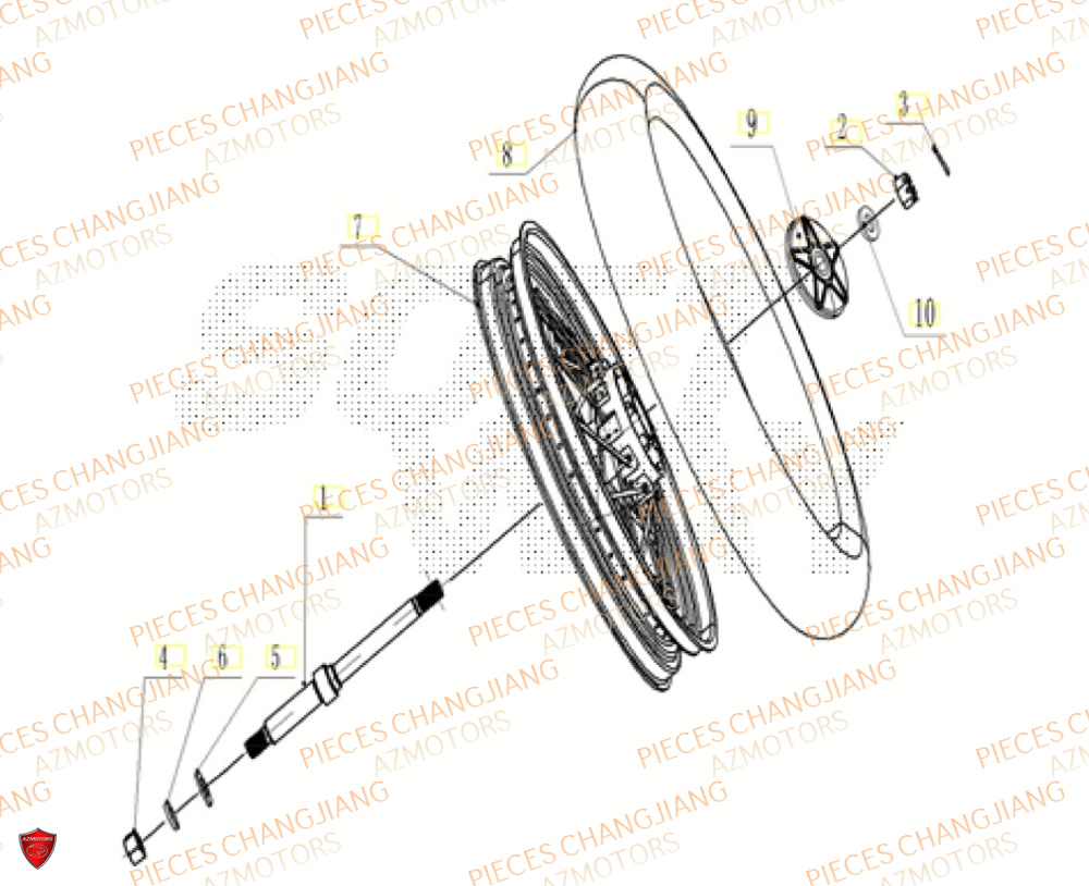 Roue Panier CHANGJIANG Pieces SIDE-CAR CHANGJIANG 750 SIBERIAN EXPRESS EURO5+